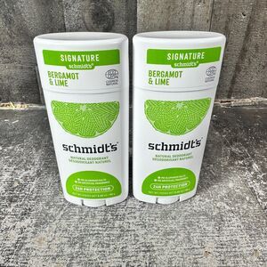 2 Schmidts Natural Deodorant Bergamot & Lime Stick 2.65oz